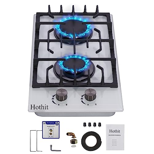 Hothit 12 Inch Gas Cooktop 2 Burner Stove