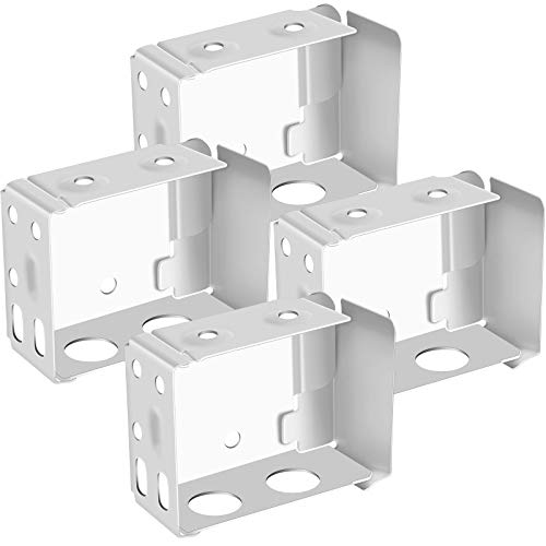 Hotop 4 Pieces White Blind Brackets Low Profile Box Mounting Bracket for Window Blinds (2 x 2.25 Inch)