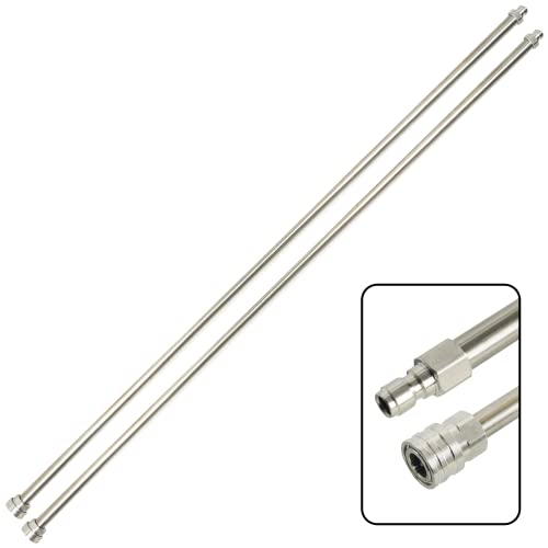 Hourleey Pressure Washer Extension Wand (2 Pack), 60-inch Stainless Steel with Quick Connect Power Washer Lance