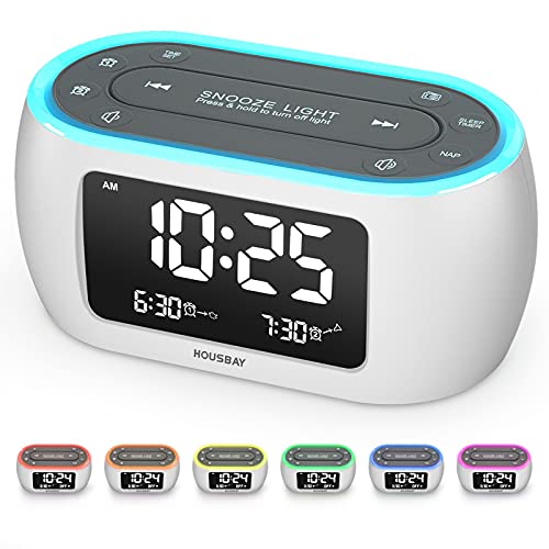 HOUSBAY Glow Small Alarm Clock Radio