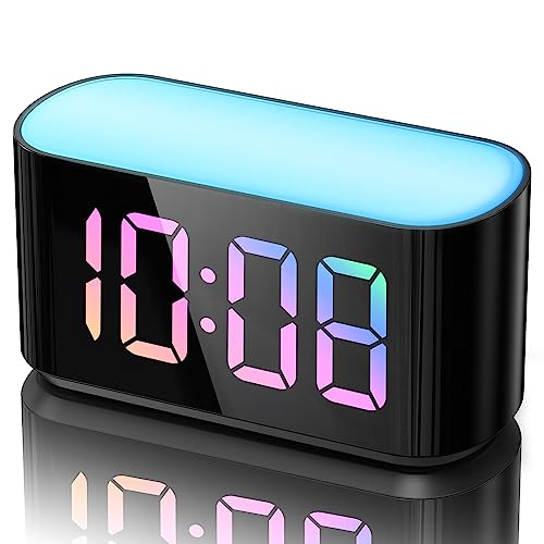Housbay Rainbow Alarm Clock: Large Display, Dual Alarm, 7 Colors Night Light