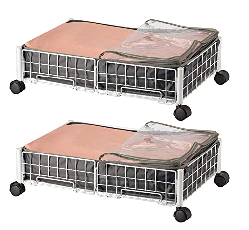 HOUSE AGAIN Under Bed Storage with Wheels & Rolling Drawers Shoe Organizer - 2 Pack