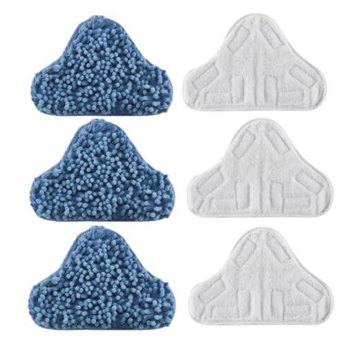 Hovico H2O Steam Mop X5,6pcs 3 x Microfibre Pads + 3 x Coral Microfibre Pads,Compatible for H20 Replacement Washable
