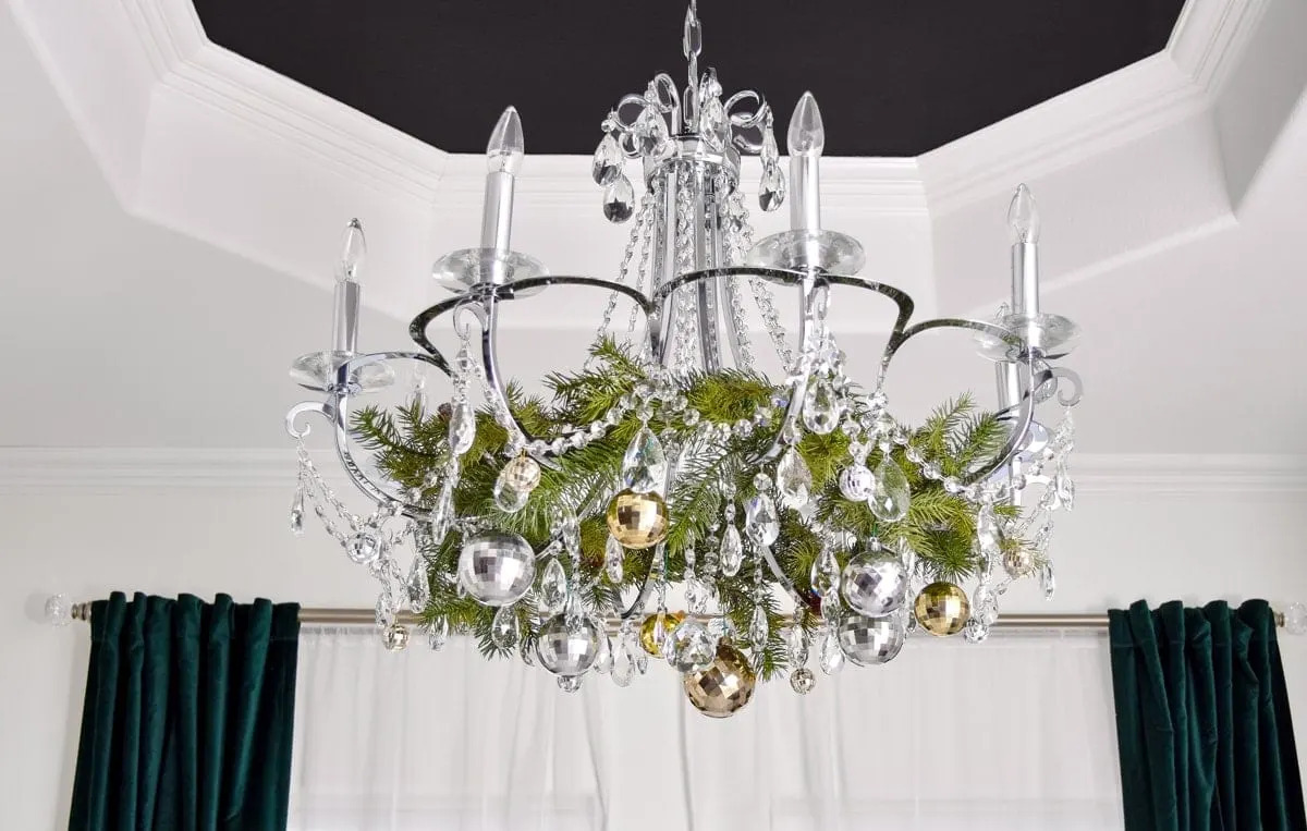 How To Decorate A Chandelier For Christmas