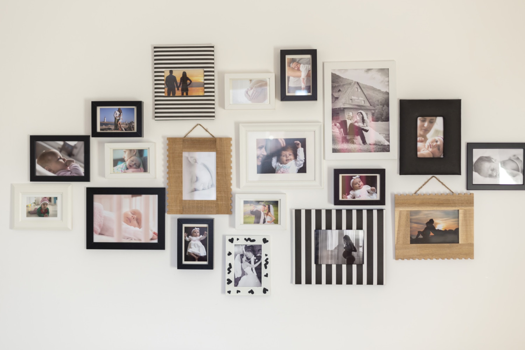 How to hang multiple store pictures on wall