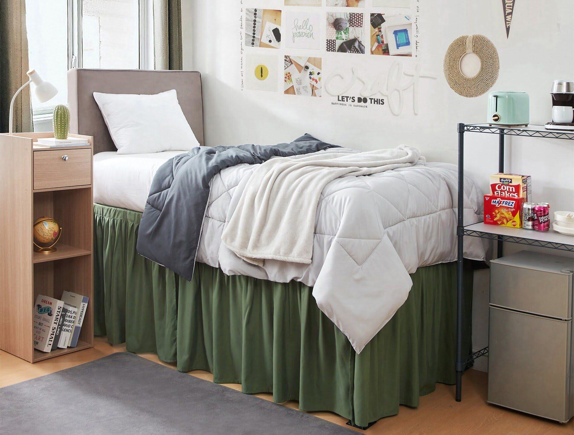 How To Make A Bed Skirt For Dorm Bed