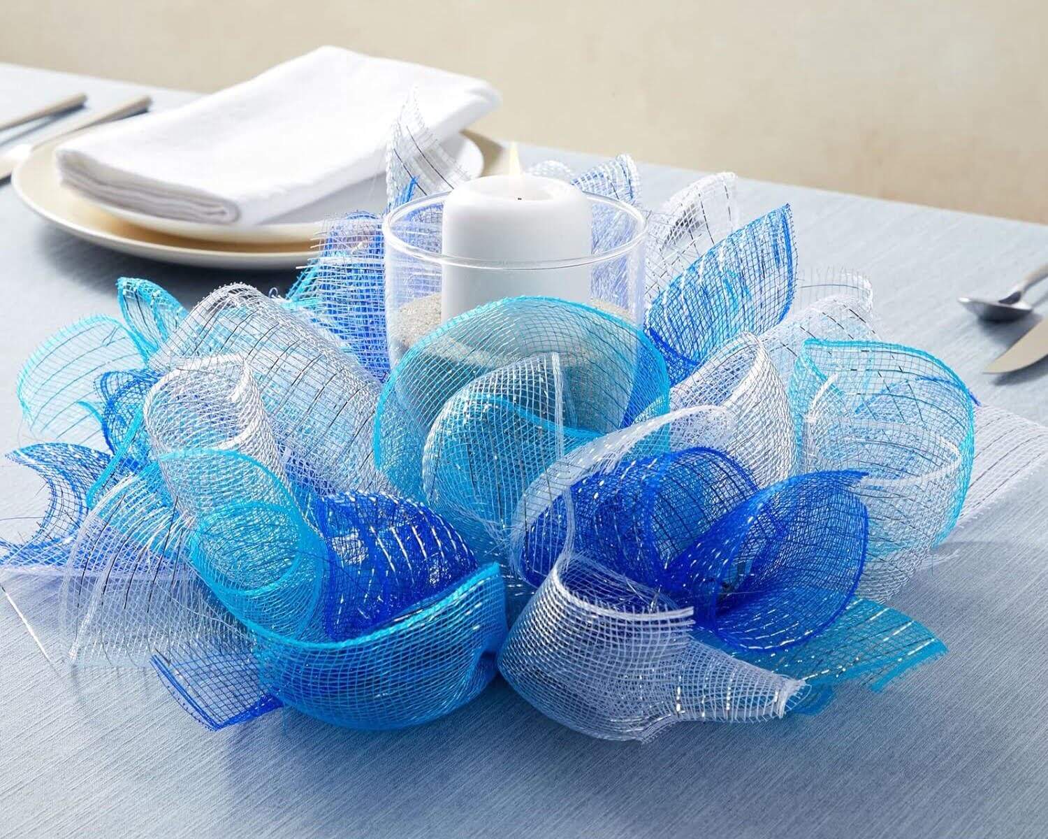 How To Make A Deco Mesh Table Centerpiece