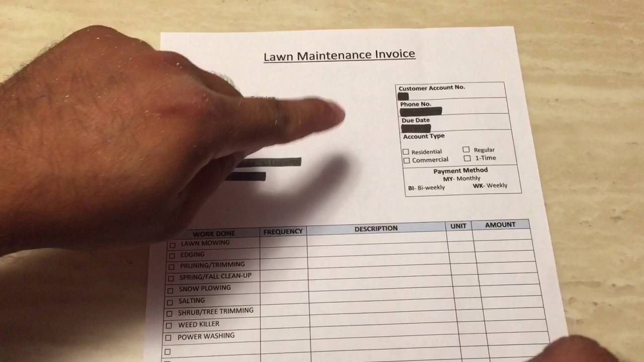 How To Make A Lawn Care Invoice