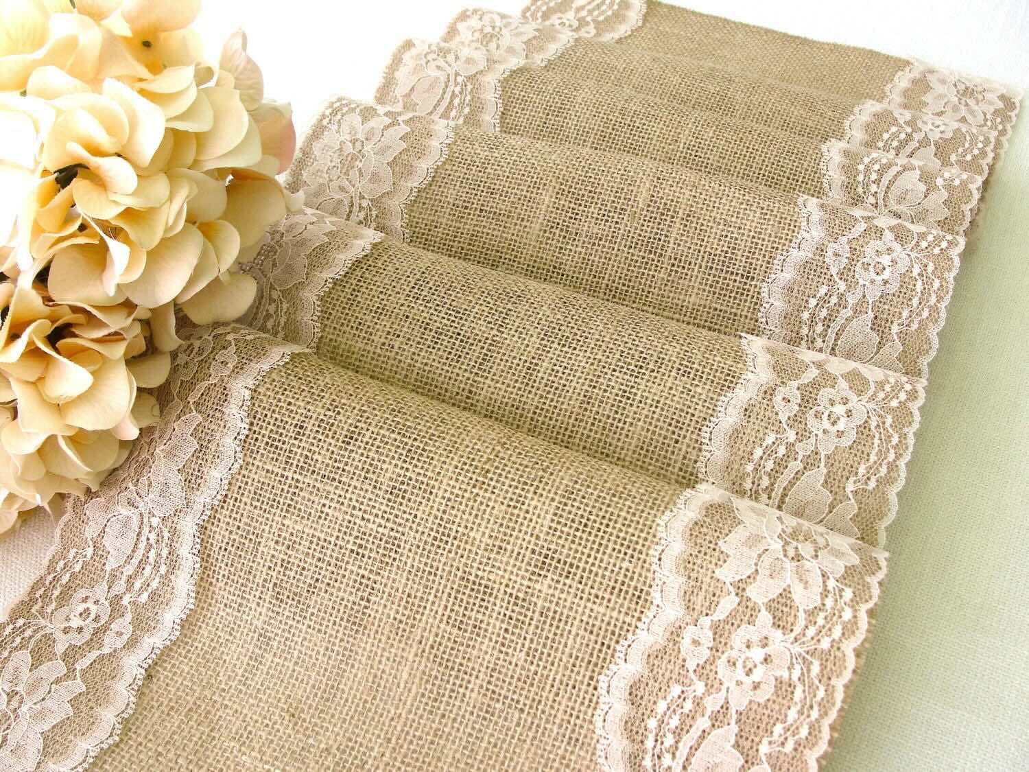How To Make Burlap Table Runners With Lace
