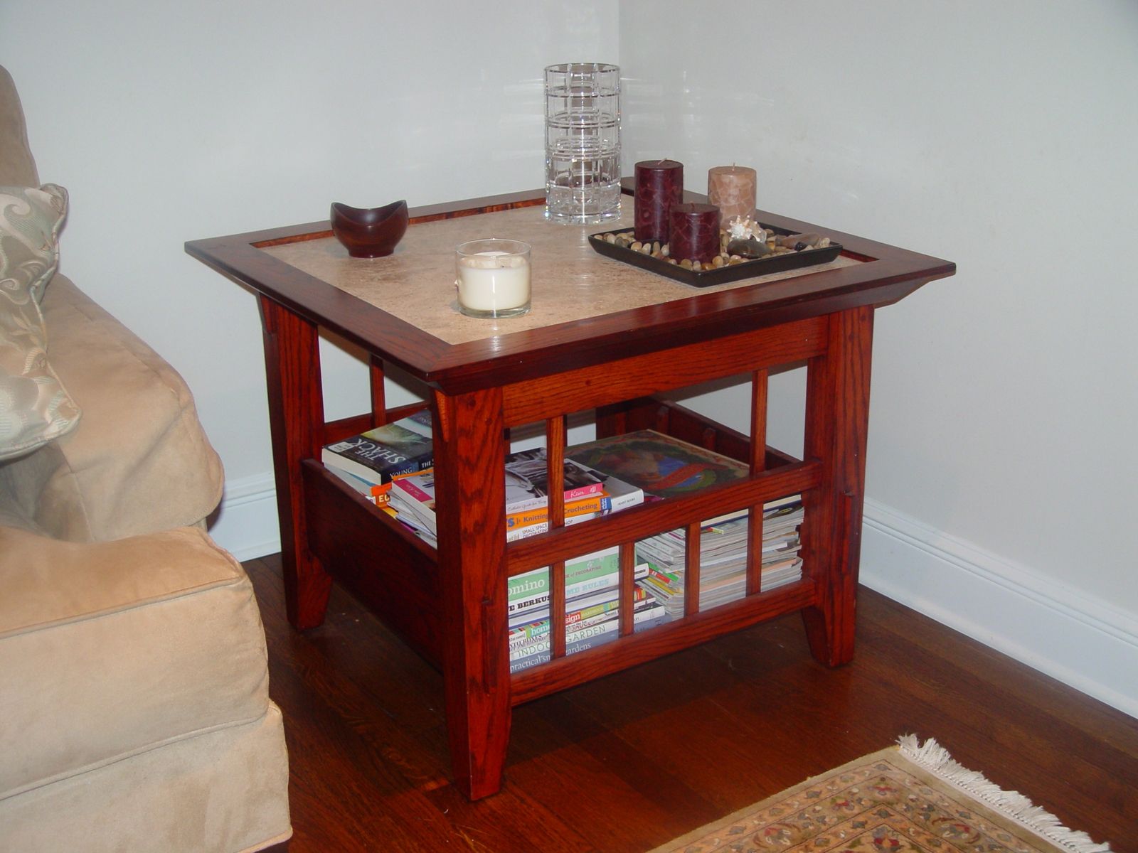 How To Style An End Table Without A Lamp