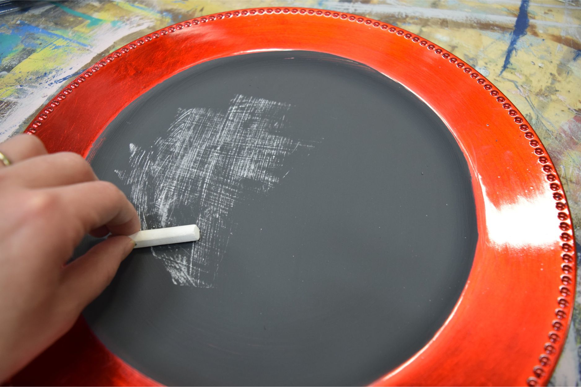 How To Use Chalkboard Paint On Charger Plates