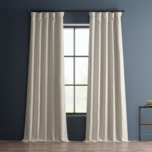 Luxury Faux Linen Room Darkening Curtains - 96 Inches, Birch