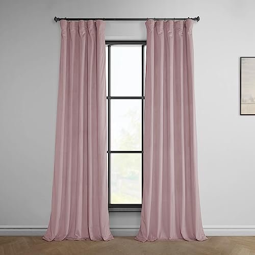 Heritage Plush Velvet Room Darkening Curtains 108" - Ballet Pink