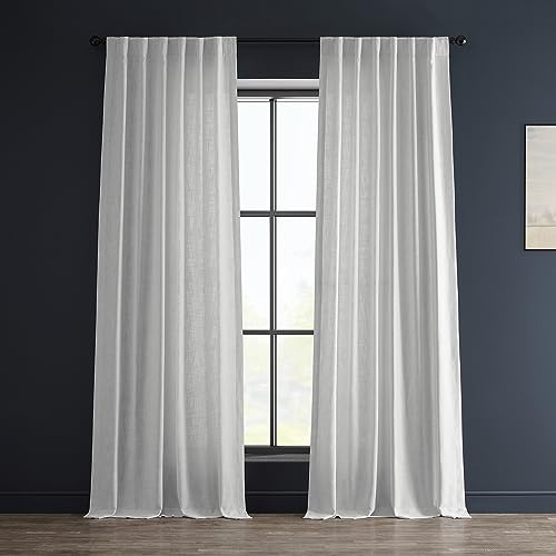 HPD Semi Sheer Faux Linen Curtains