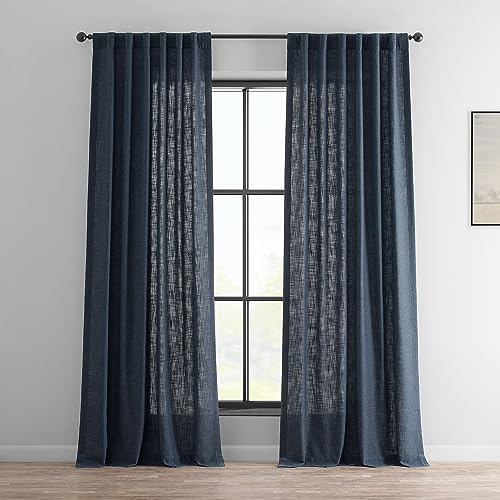 HPD Semi Sheer Faux Linen Curtains