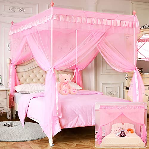 Hptmus Canopy Bed Curtains - Princess Bed Canopy for Girls