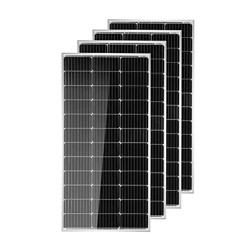 HQST 100W 12V 4PCS Monocrystalline Solar Panels for RVs, Boats, Off-Grid