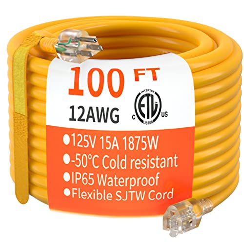HUANCHAIN 100 ft Heavy Duty Outdoor Extension Cord