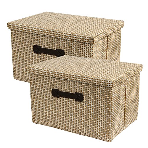 HUATK 2 Pack Decorative Storage Boxes with Lids for Organization