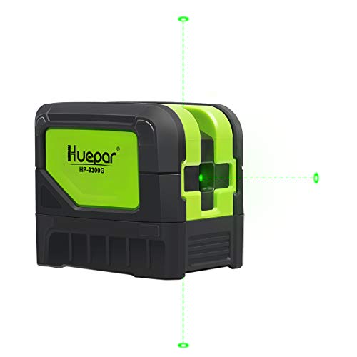 Huepar 3 - Point Laser, Self-leveling Green Beam Laser Level with Plumb Spots