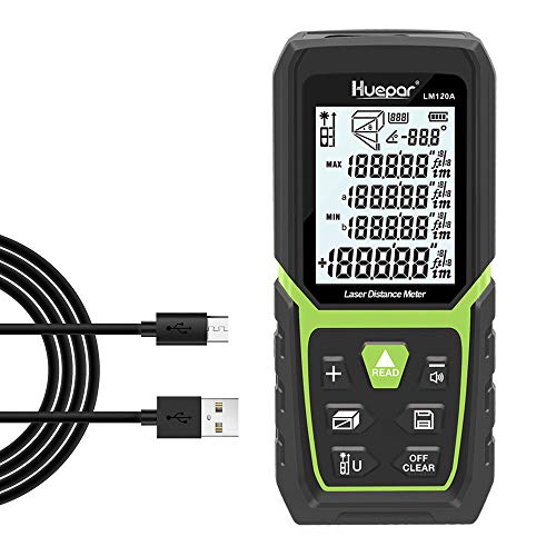 Huepar Laser Distance Meter 393Ft with Li-ion Battery