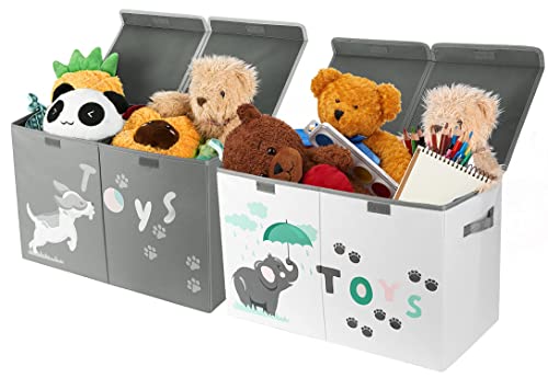 Collapsible Large Toy Storage Chest - Dog & Elephant Designs