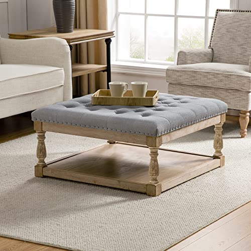 HULALA HOME Large Square Ottoman Coffee Table for Living Room
