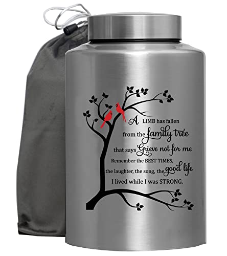 Hummingbird Tree of Life Stainless Steel Urn for Ashes