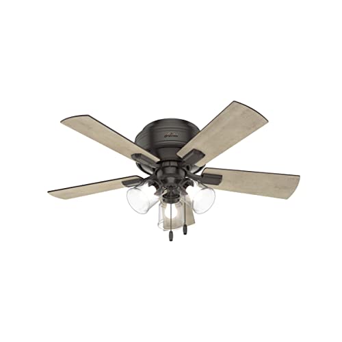 Hunter Crestfield 42" Low Profile Ceiling Fan with LED Light - Noble Bronze