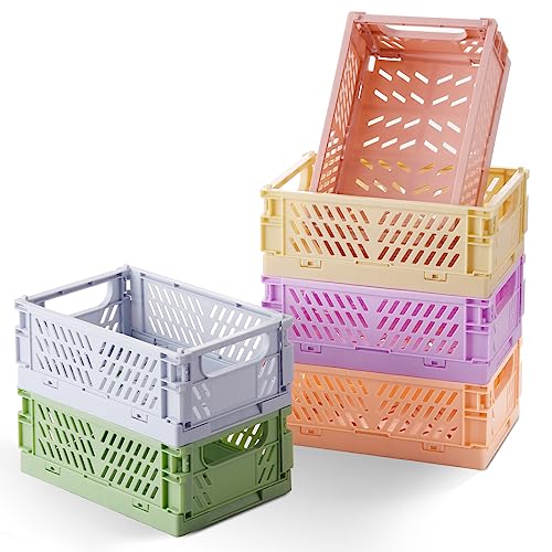 HUUSMOT 6-Pack Pastel Storage Crates