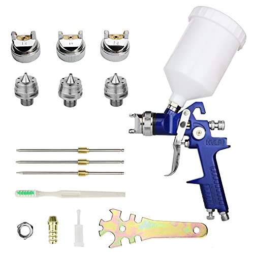 HVLP Spray Gun with Replaceable Nozzles and Needles