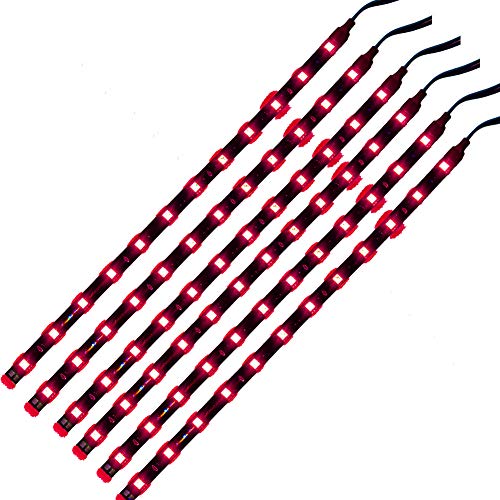 HYADA Waterproof LED Strip Underbody Light (Red, Pack of 6)