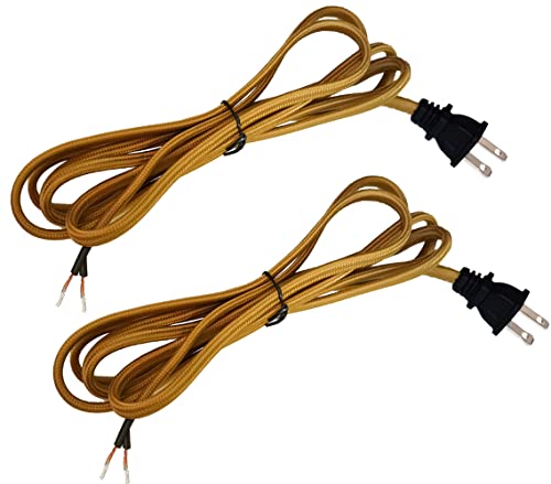 Hyamass 8ft Rayon Covered Lamp Cord with Polarized Plug, SPT-2 UL Listed