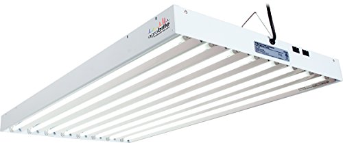 Hydrofarm Agrobrite FLT48 T5 Fluorescent, 4 Foot, 8 Tube Grow Light System, 1 Count (Pack of 1), White