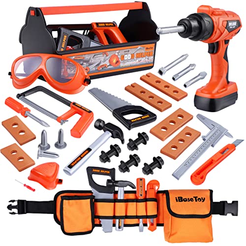 iBaseToy Kids Tool Set - Pretend Play Construction Toy