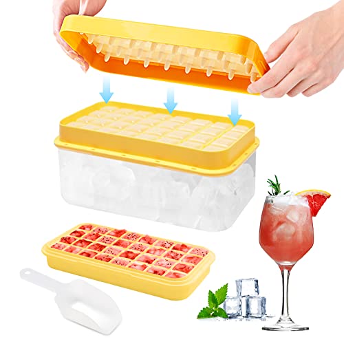 Ice Cube Tray 2022 NEW Silicone Ice Tray with Lid and Storage Bin