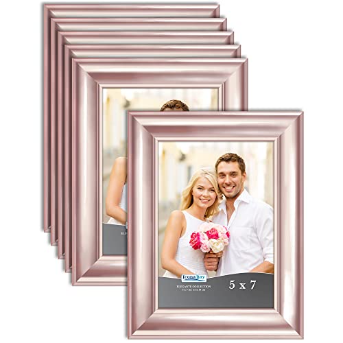 Icona Bay Rose Gold 5x7 Picture Frames (6 Pack)