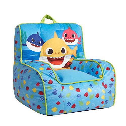 Idea Nuova Baby Shark Kids Mink Plush Bean Bag Chair - Large