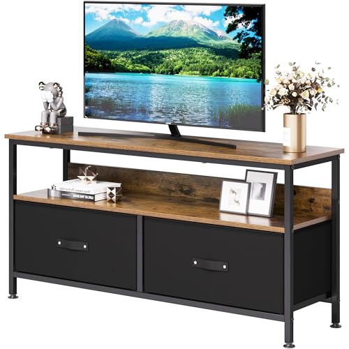 IDEALHOUSE 50" TV Stand with Storage, Brown