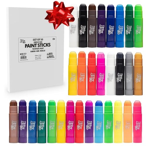 Idiy Tempera Paint Sticks - Classroom Art Supplies (30 Colors)