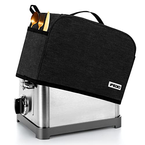 iFedio 2 Slice Toaster Cover Black with Pockets