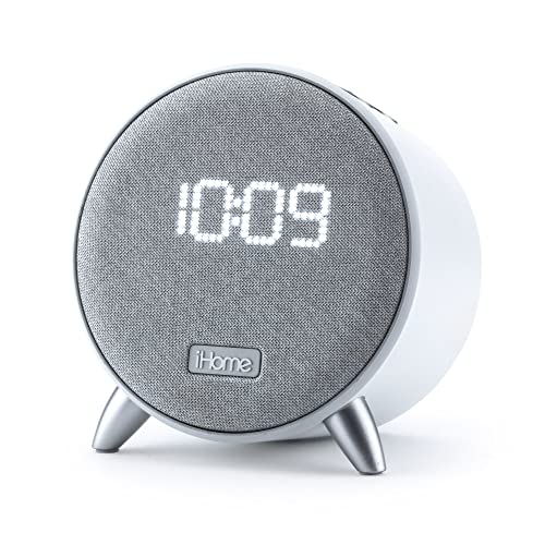 iHome Bluetooth Alarm Clock with USB Charging Ports and Ambient Night Light