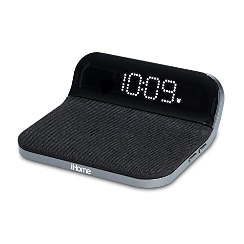 iHome iW18 Wireless Charger & Alarm Clock for Bedroom or Home Office