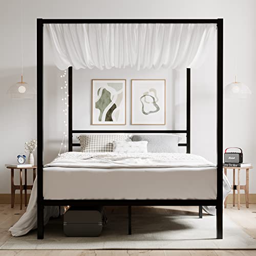 ikalido Full Size Metal Canopy Bed Frame