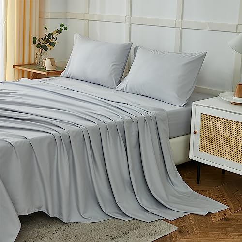 JML Queen Bed Sheet Set 6 Piece Dark Grey,Soft Microfiber Fade & Stain  Resistant Sheet Set