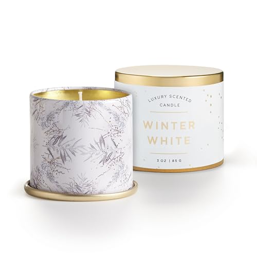 ILLUME Noble Holiday Winter White Soy Candle, Small Tin