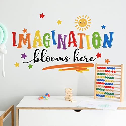 Imagination Blooms Here Wall Decals Stickers