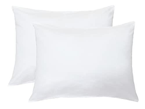 iMaylex Soft 100% Egyptian Cotton Zipper Pillow Case, Cozy and Lightweight Pillowcase, Set of 2, White, Standard, 20" x 26"