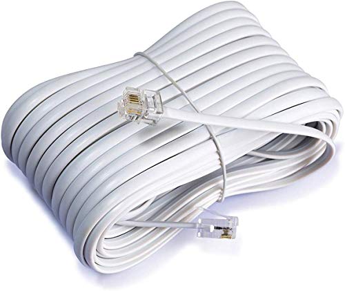 iMBAPrice 50 Feet Long Telephone Extension Cord Phone Cable Line Wire - White
