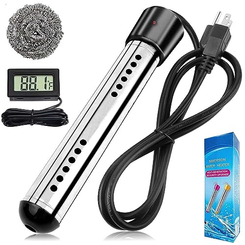 Portable Electric Submersible Water Heater, 2000W with Digital LCD Thermometer